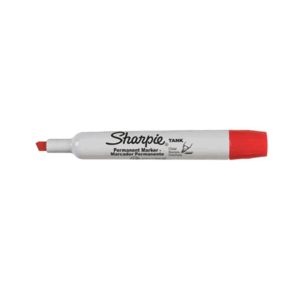 Caja de 12 Marcadores Permanentes Sharpie Tank Punta Biselada Rojo - Imagen 3